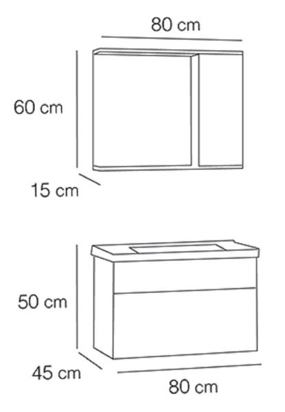 Fym Dante 80 cm Banyo Dolabı Beyaz
